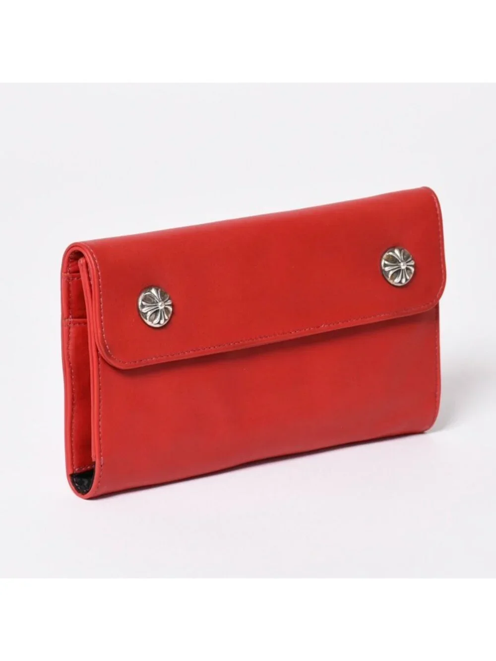 Chrome Hearts Wave Cross Ball Button Wallet Soft Leather